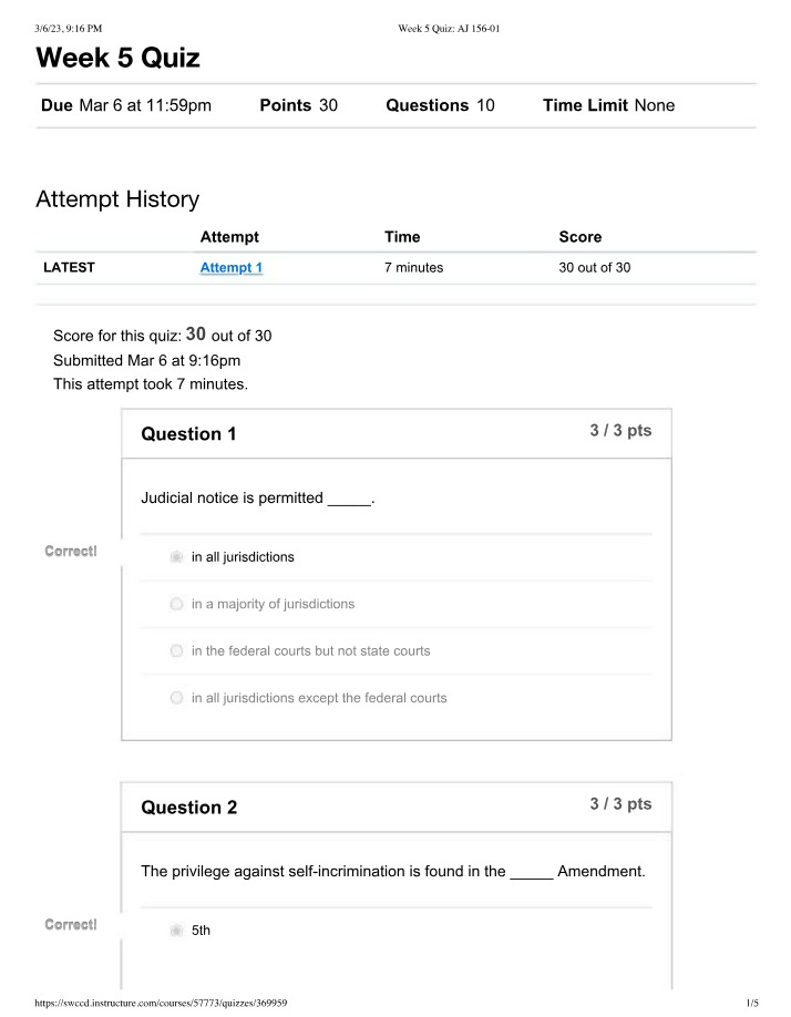BIO520 Week 5 Quiz