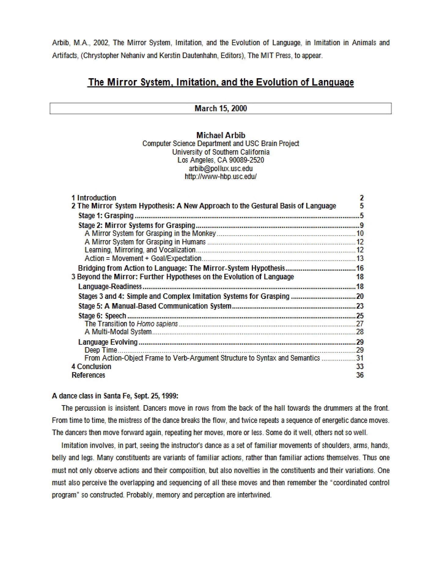 Evolution of Language and Mirror Systems