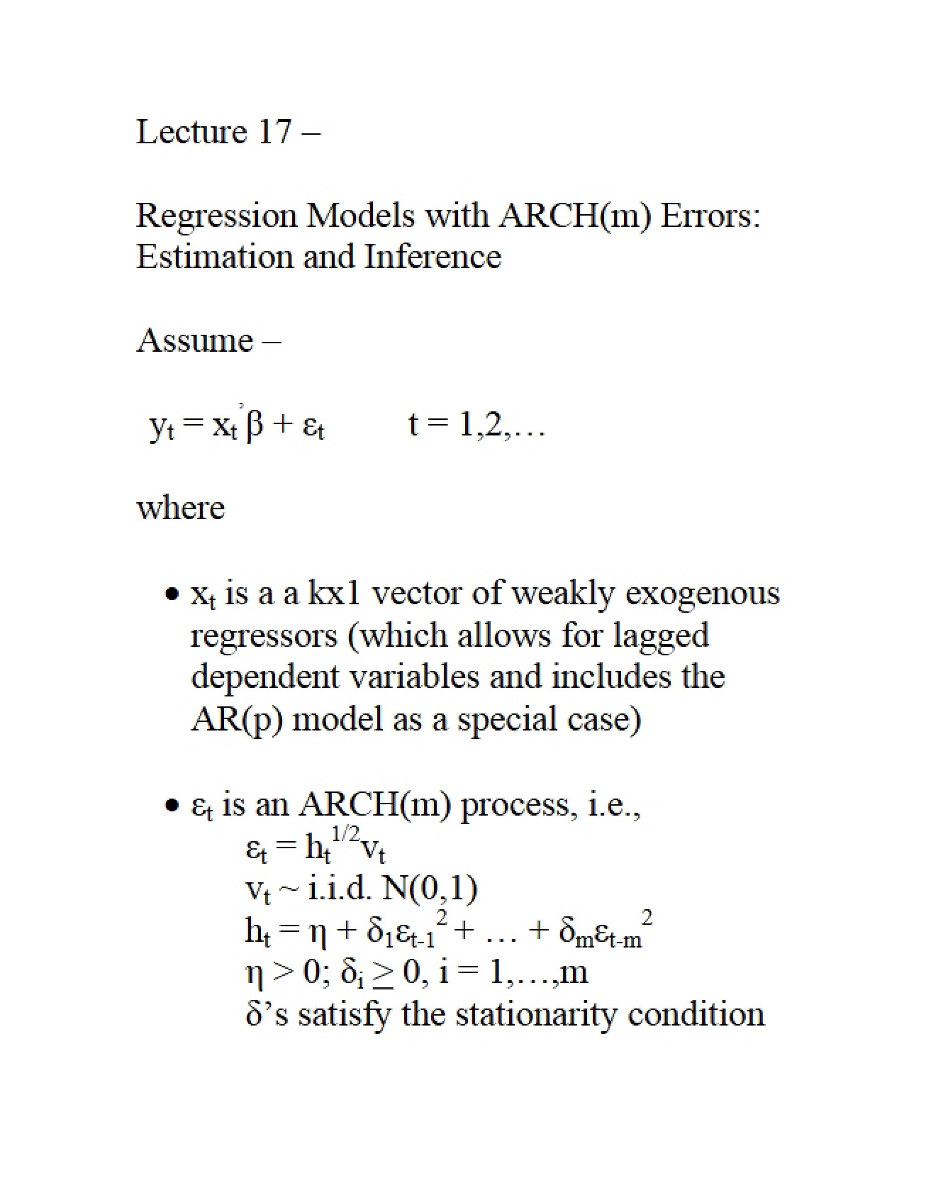 Seventeenth Lecture of the Macroeconometrics Course