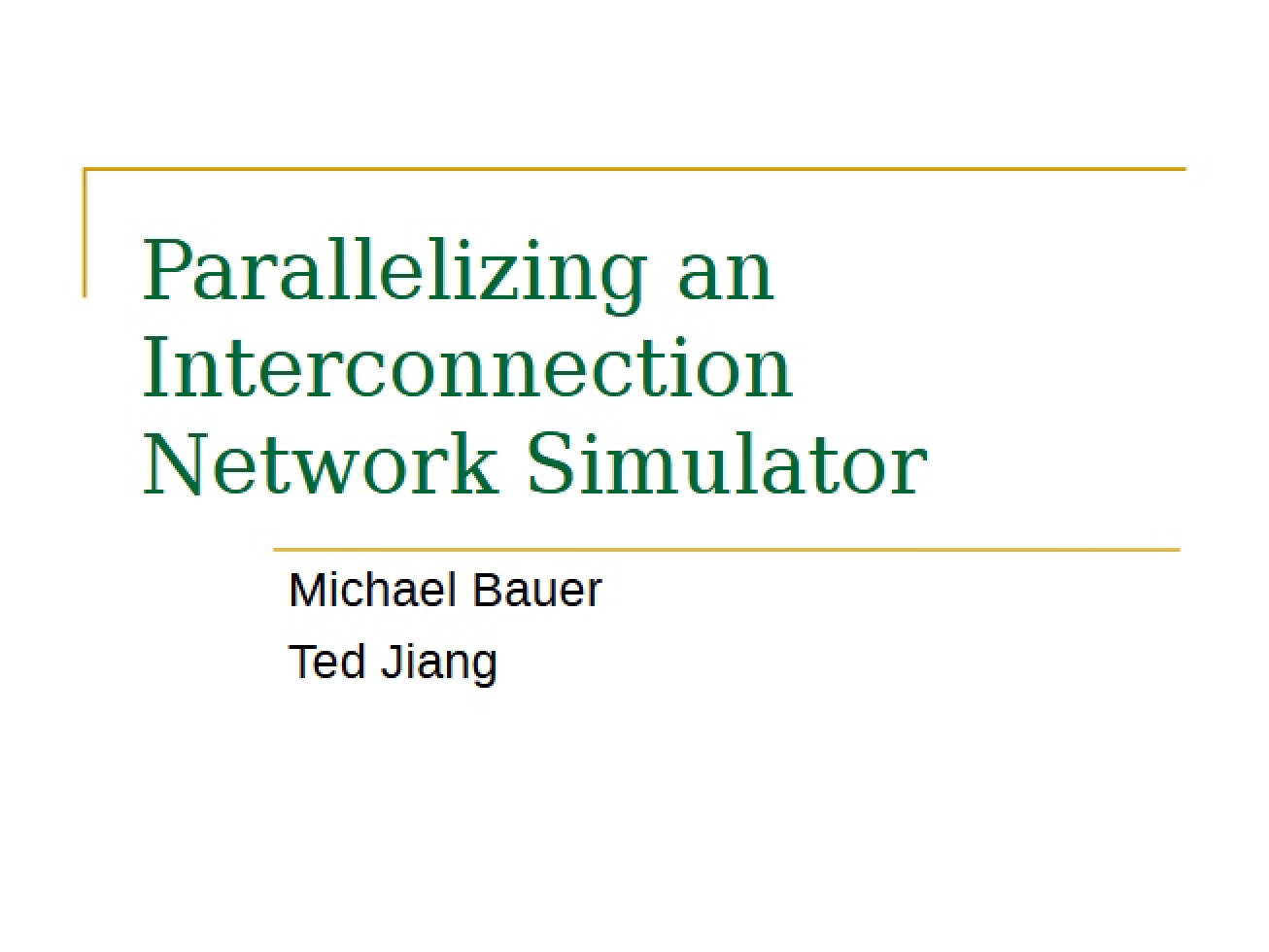 Parallelizing a Simulator for an Interconnection Network