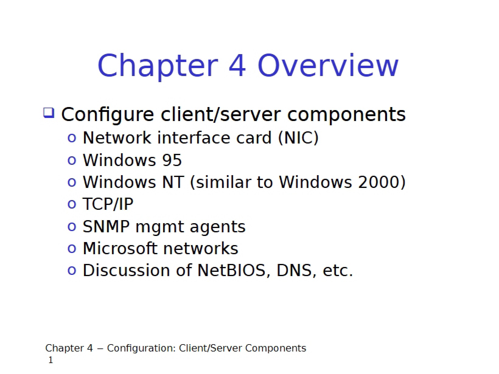 Overview of Chapter Four