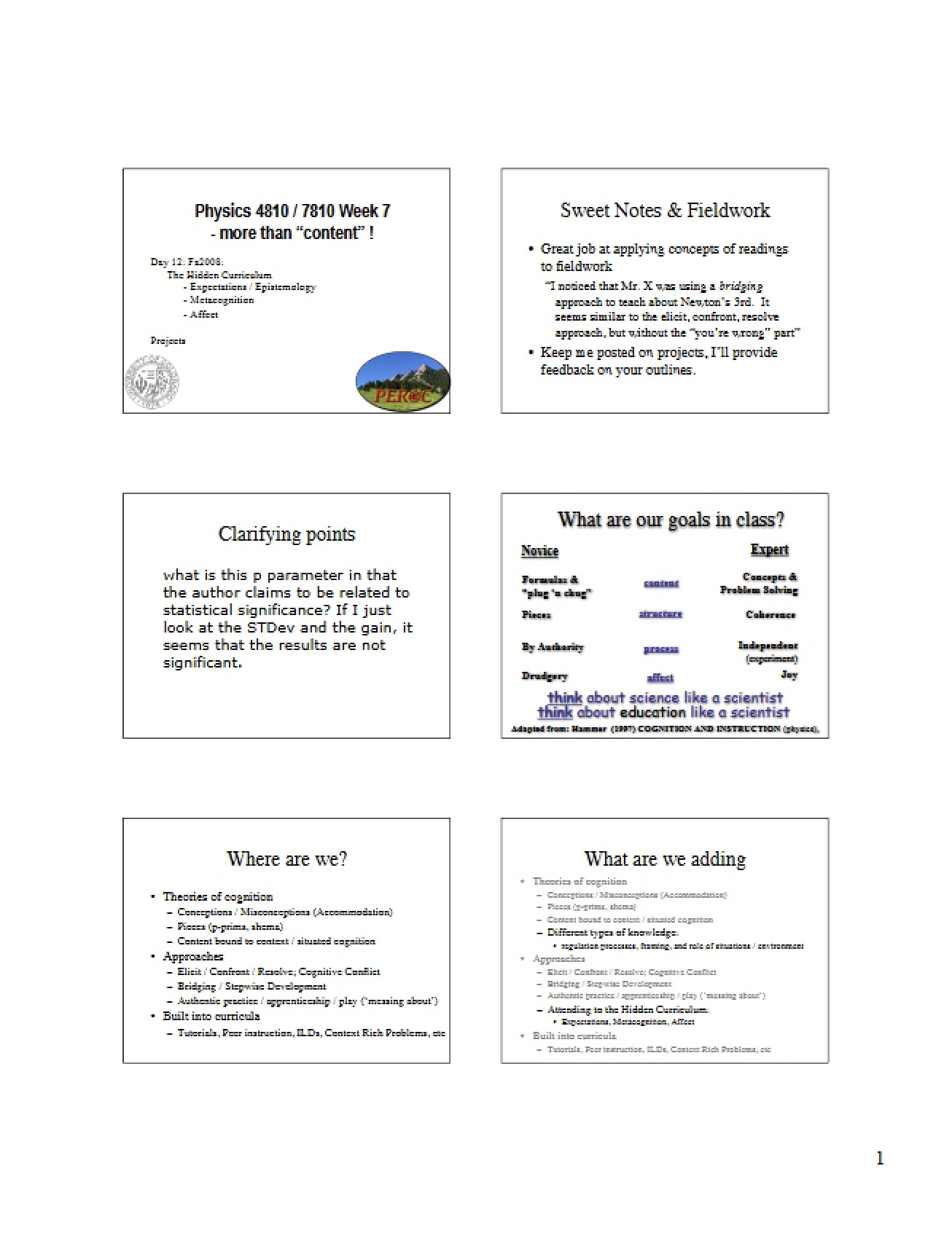 Special Topics Lecture Notes (Set 2)