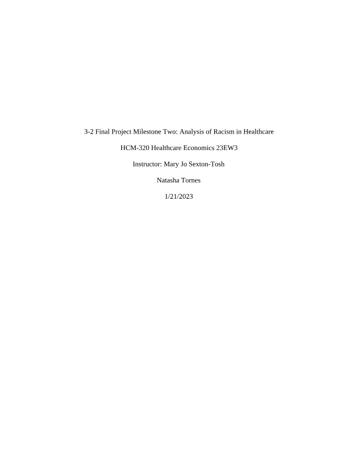 Analysis of Racism within Healthcare