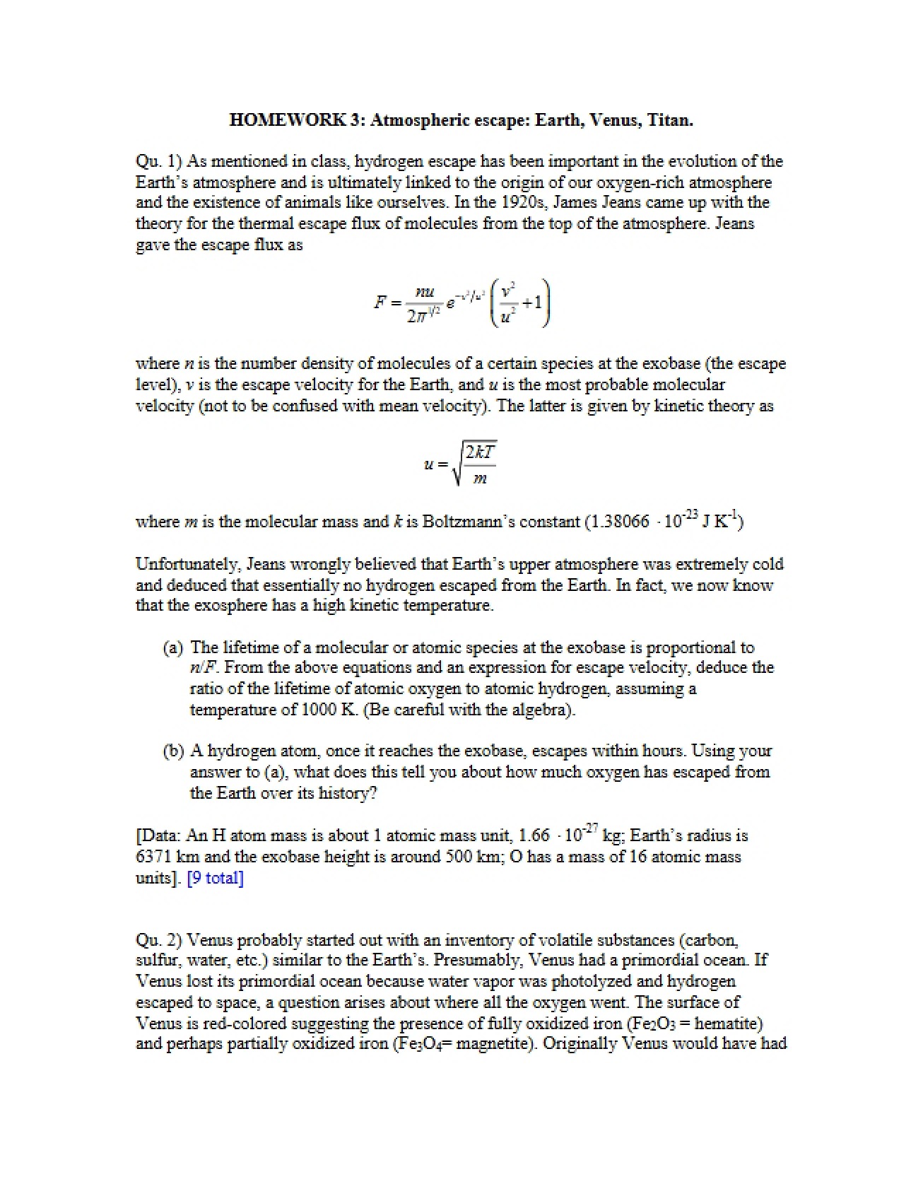 Escape Mechanisms of the Atmosphere