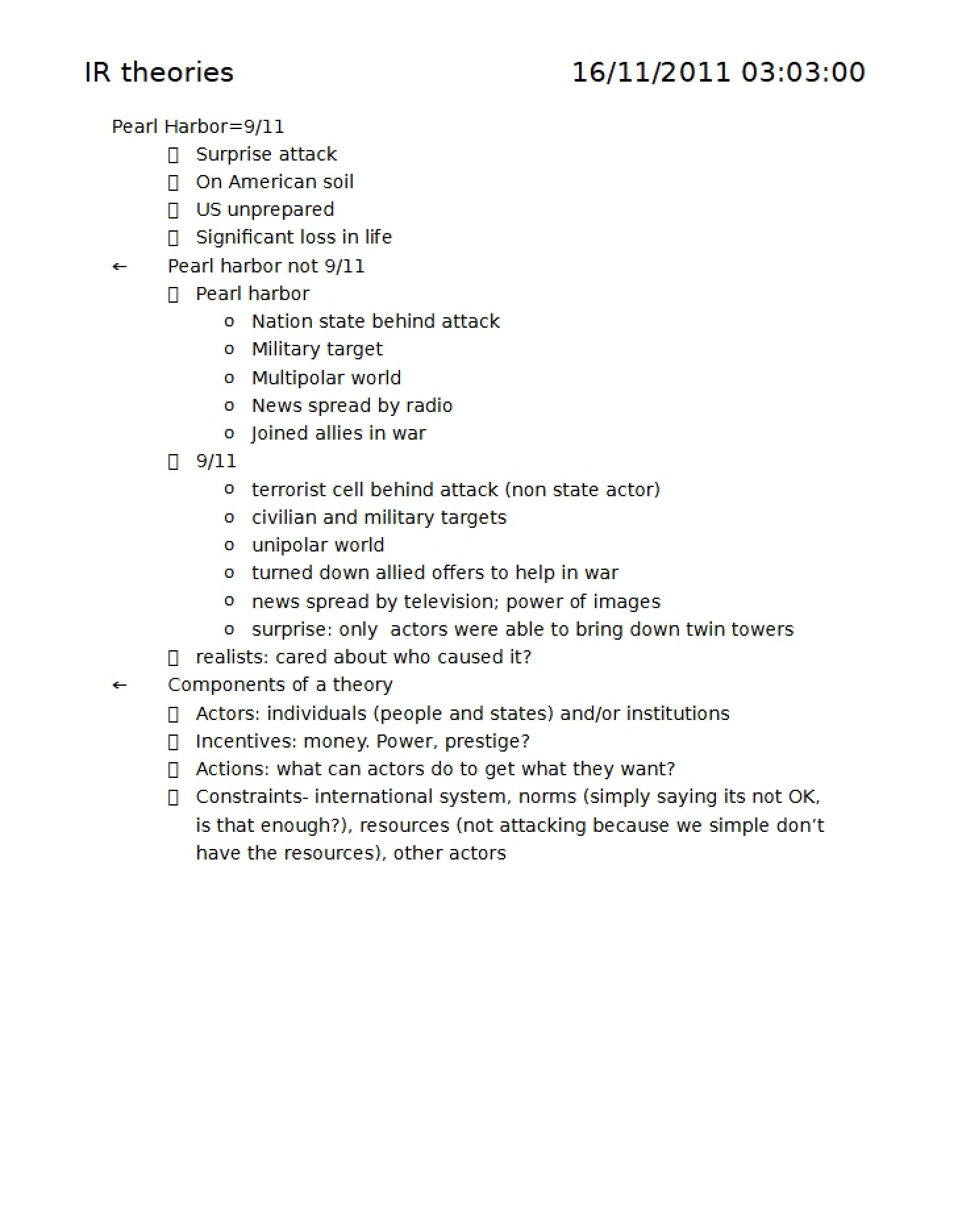 Theories of IR Lecture 1