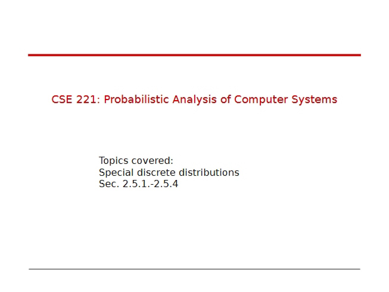 Lecture Notes (Sixth Instance)