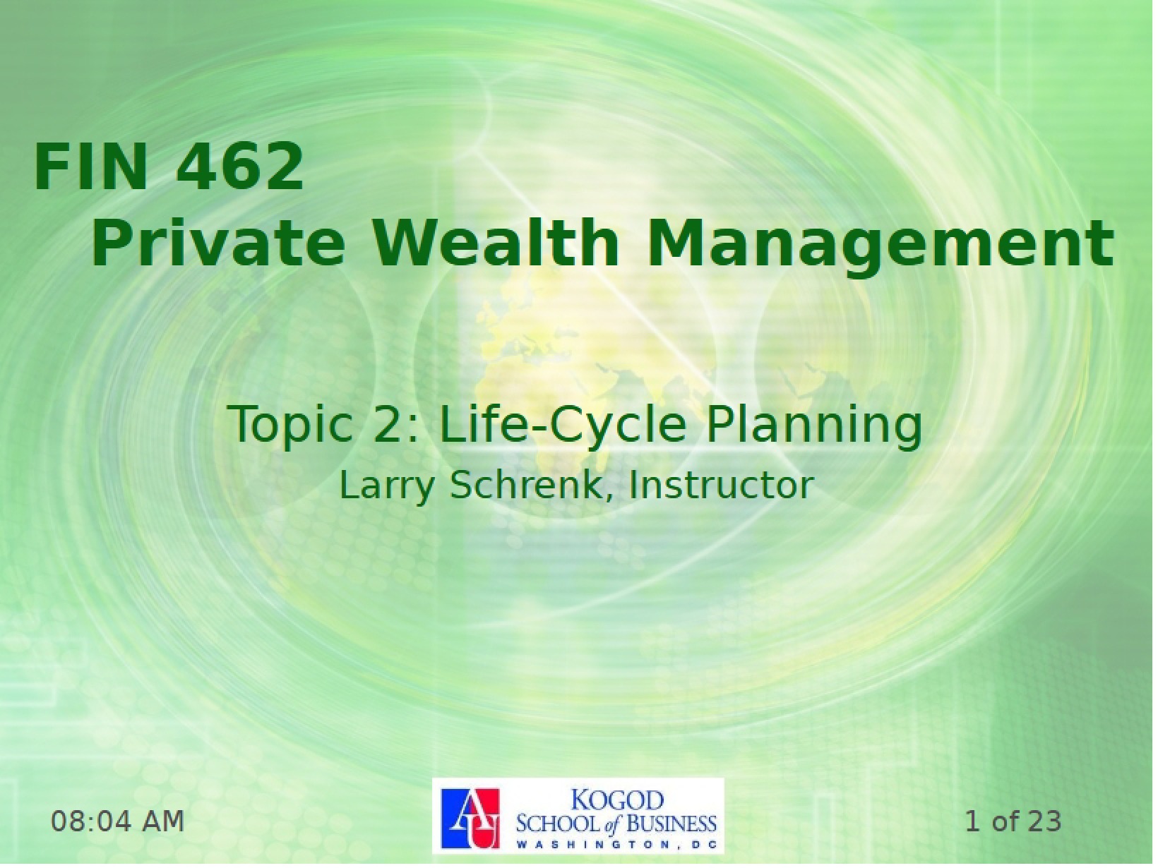 Planning for Life-Cycle