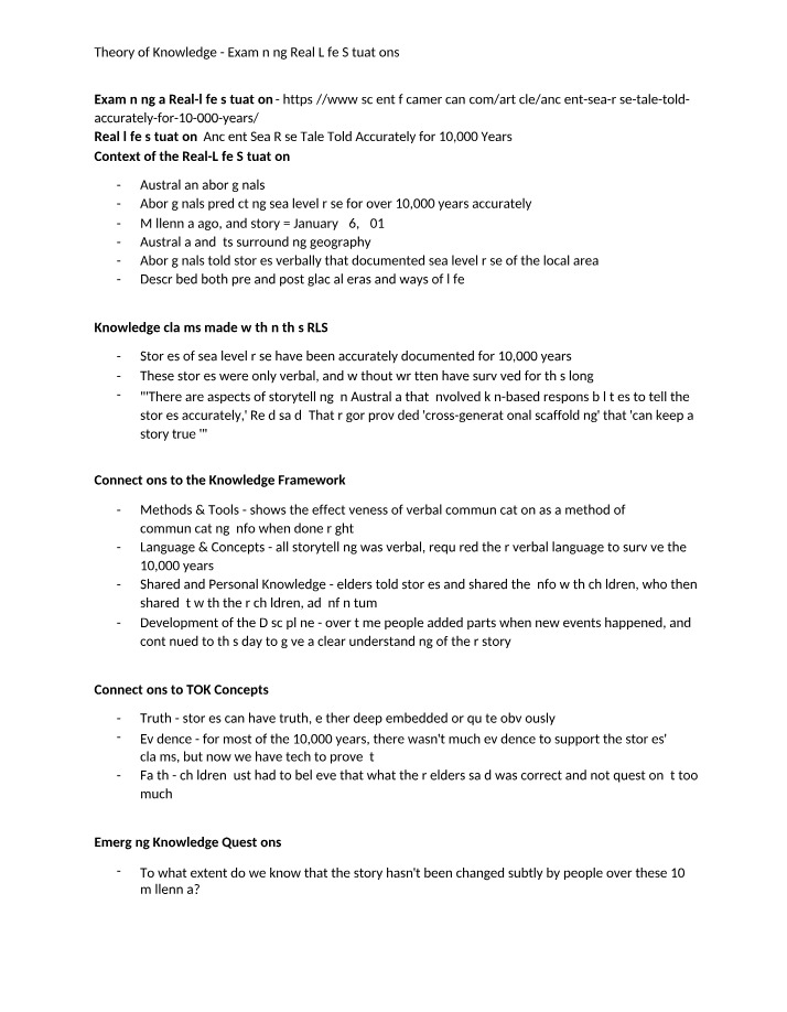 Worksheet for RLS