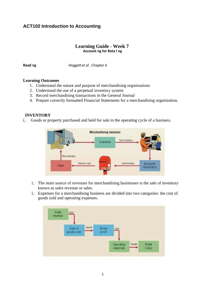 Accounting for Retailing Inventory Systems