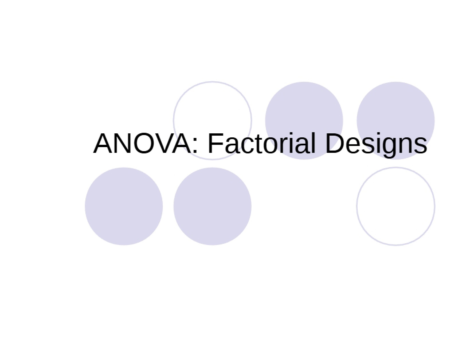 Factorial Designs in ANOVA