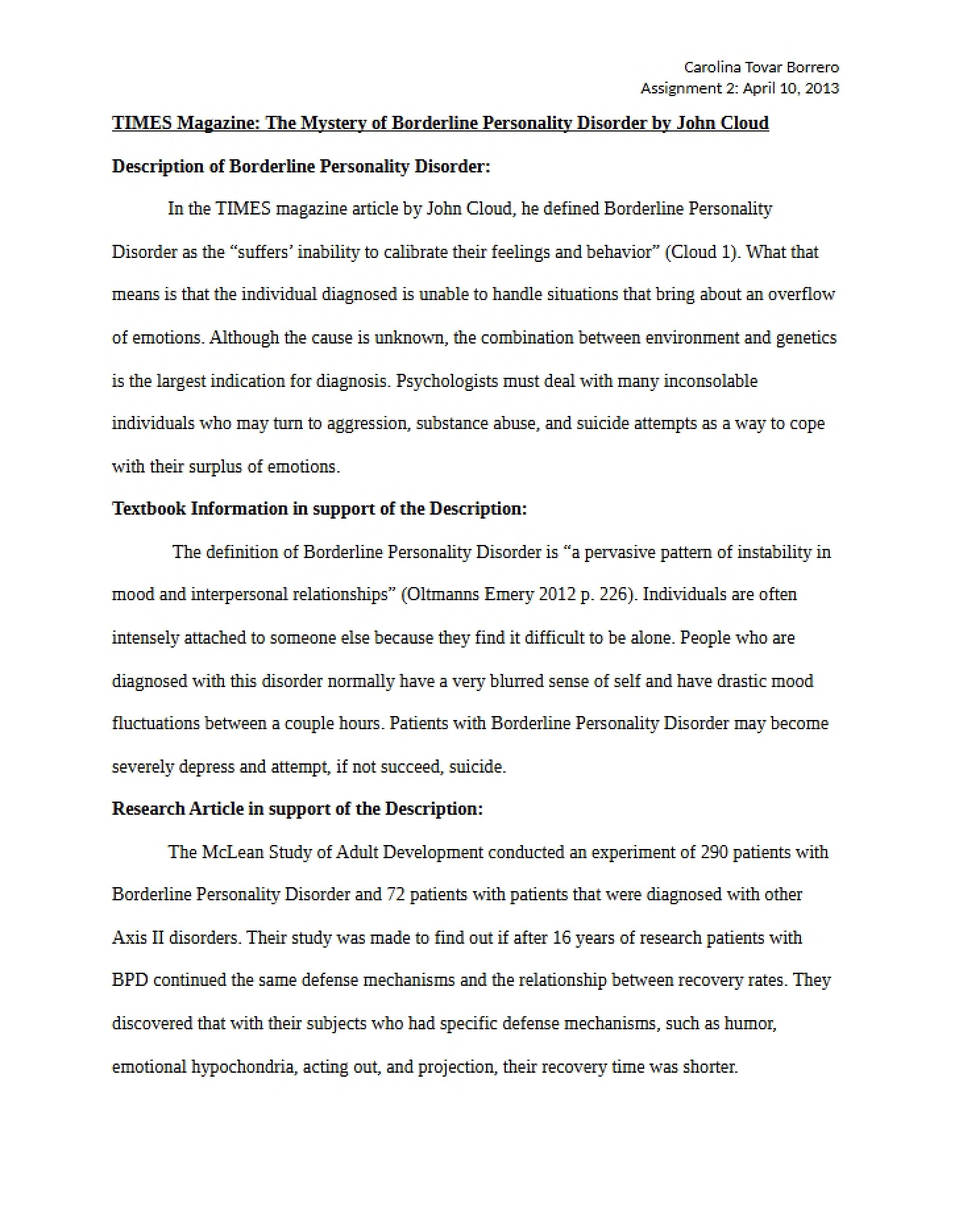 Assignment Article Analysis