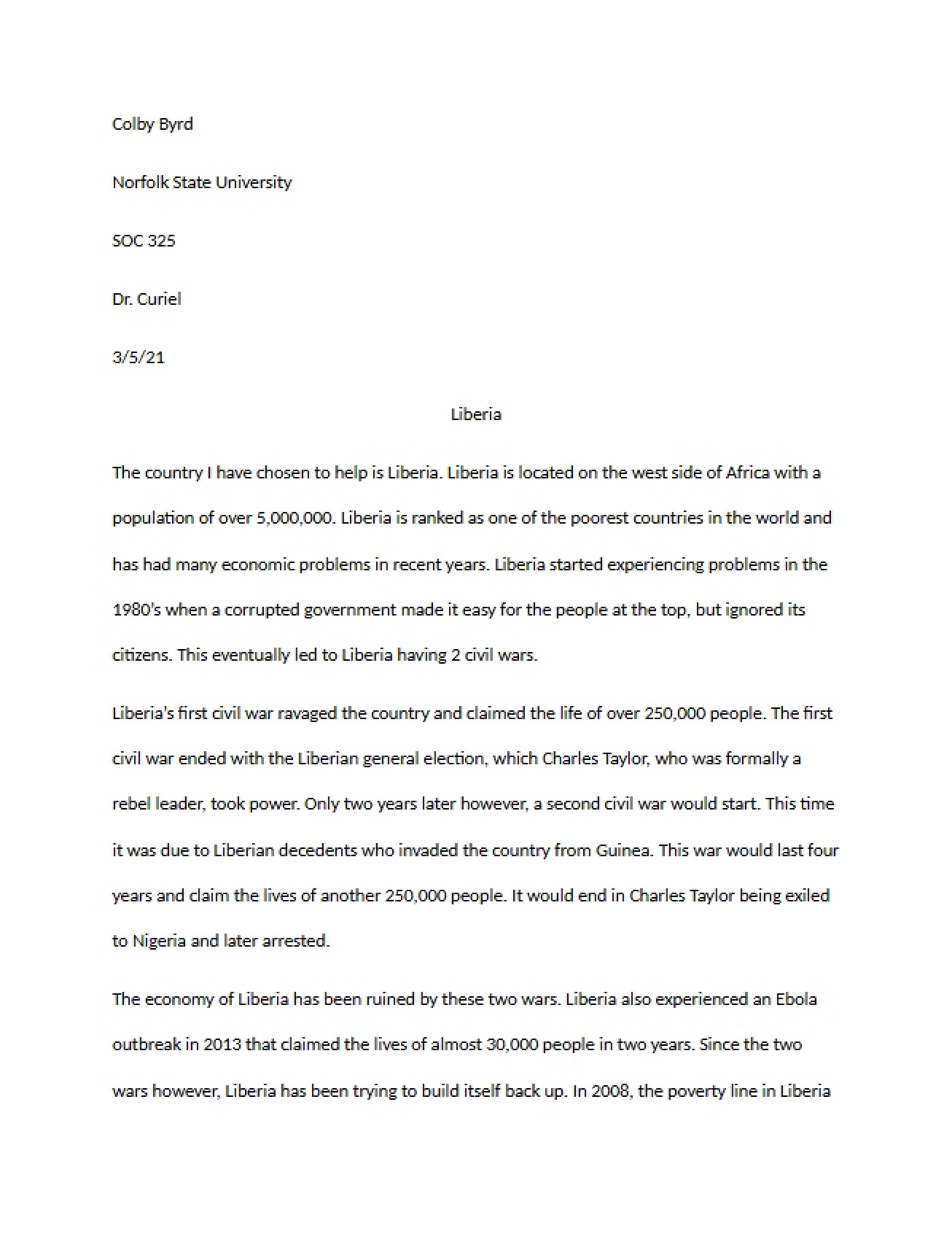 Case Study Liberia