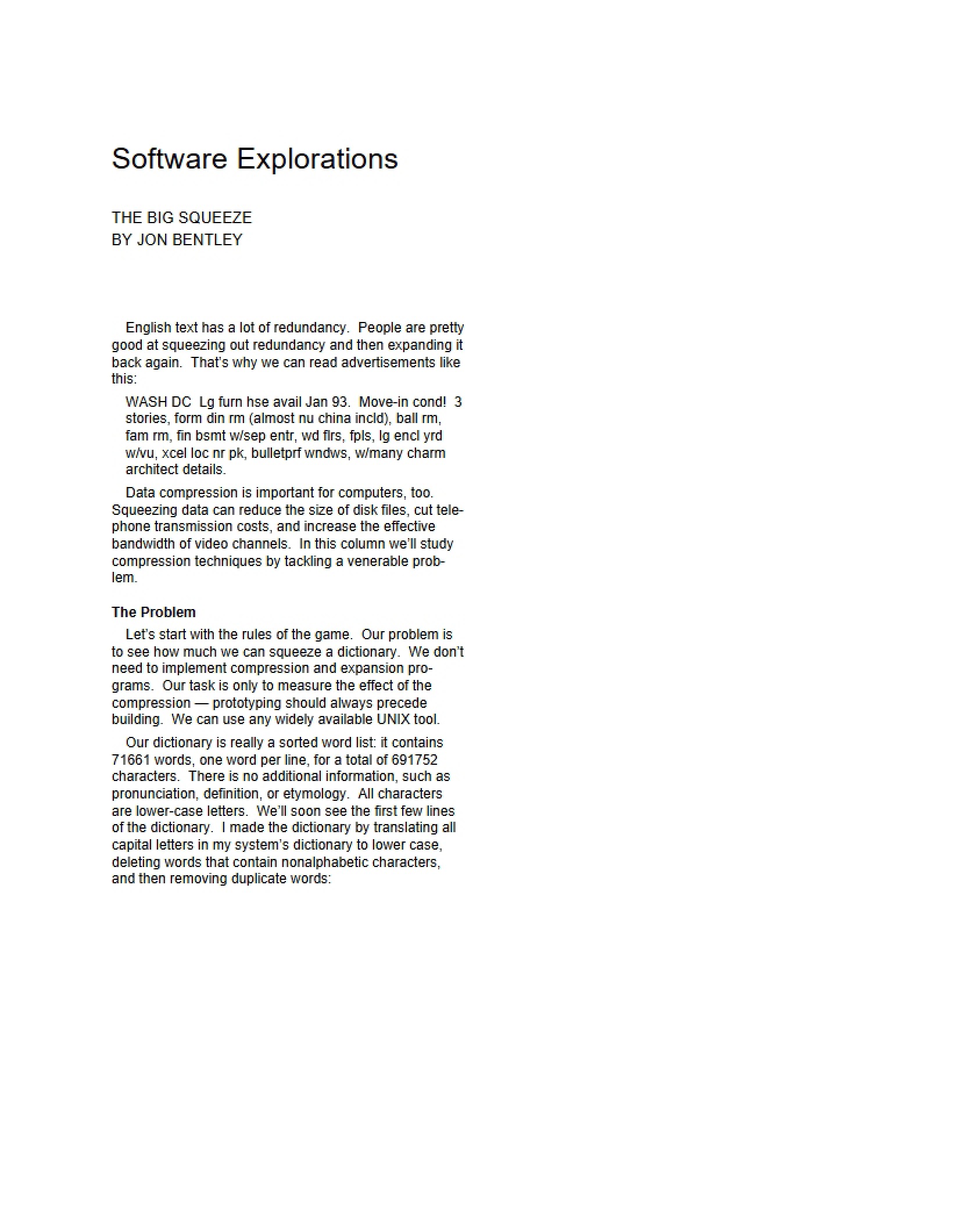 Exploring Software