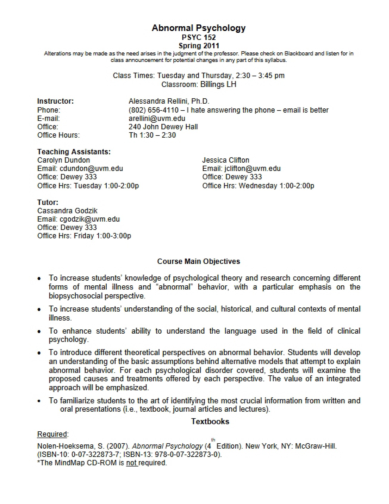 PSYC 152 Syllabus