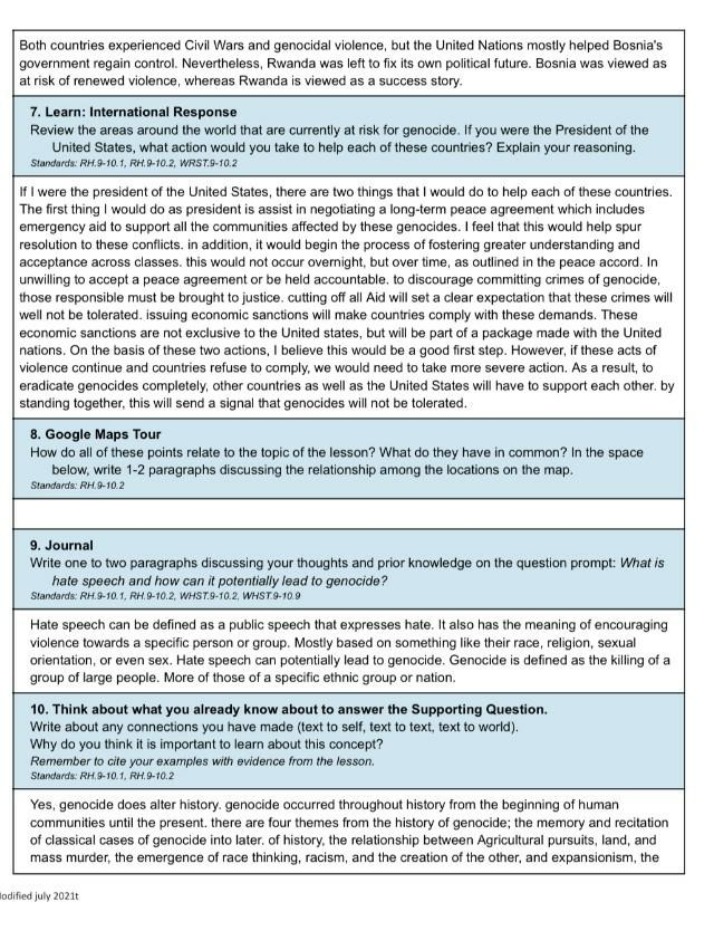 Lessons on International Response to Genocidal Violence