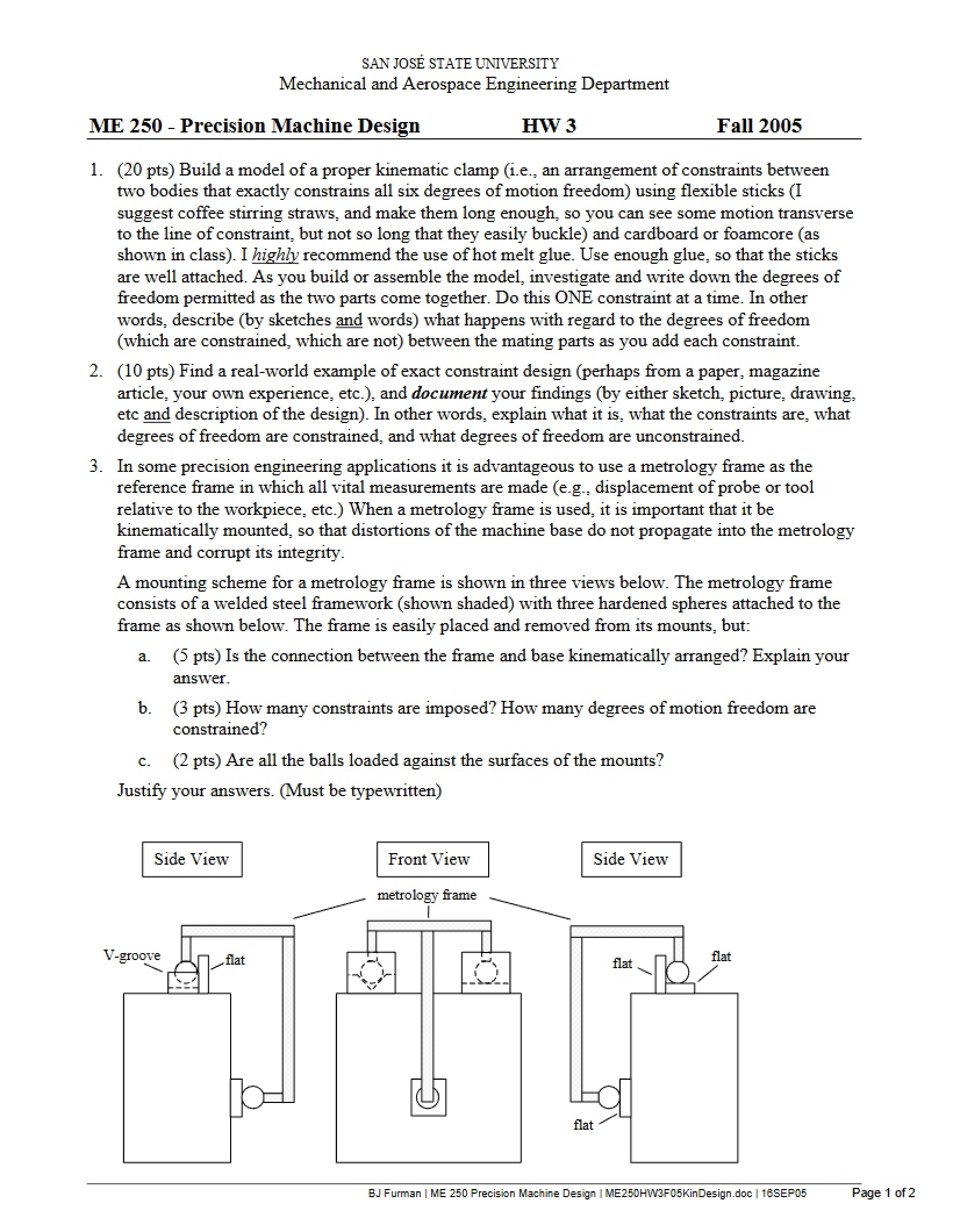 Kinematic Design Homework 3 (ME250)
