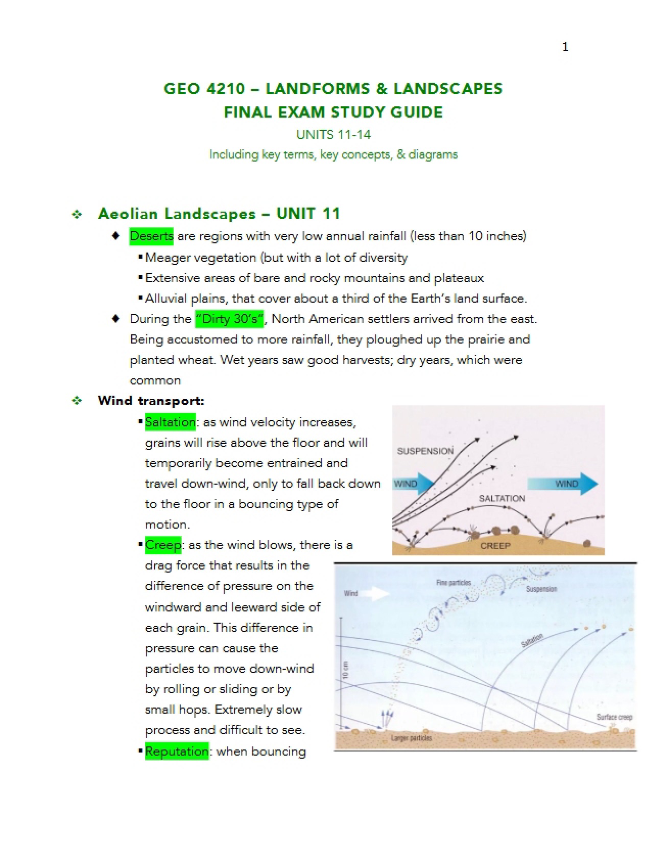 STUDY GUIDE FOR THE FINAL EXAM