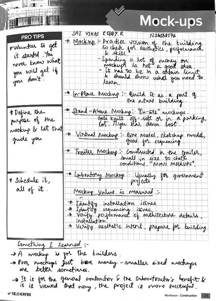 Workbook for Mock-ups