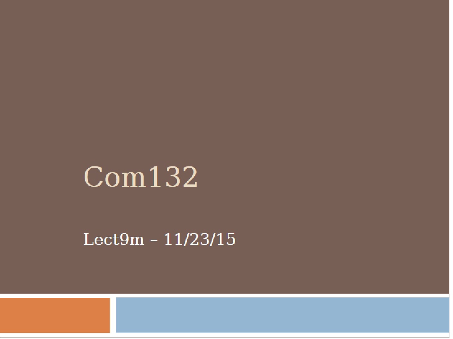 Lecture 9m