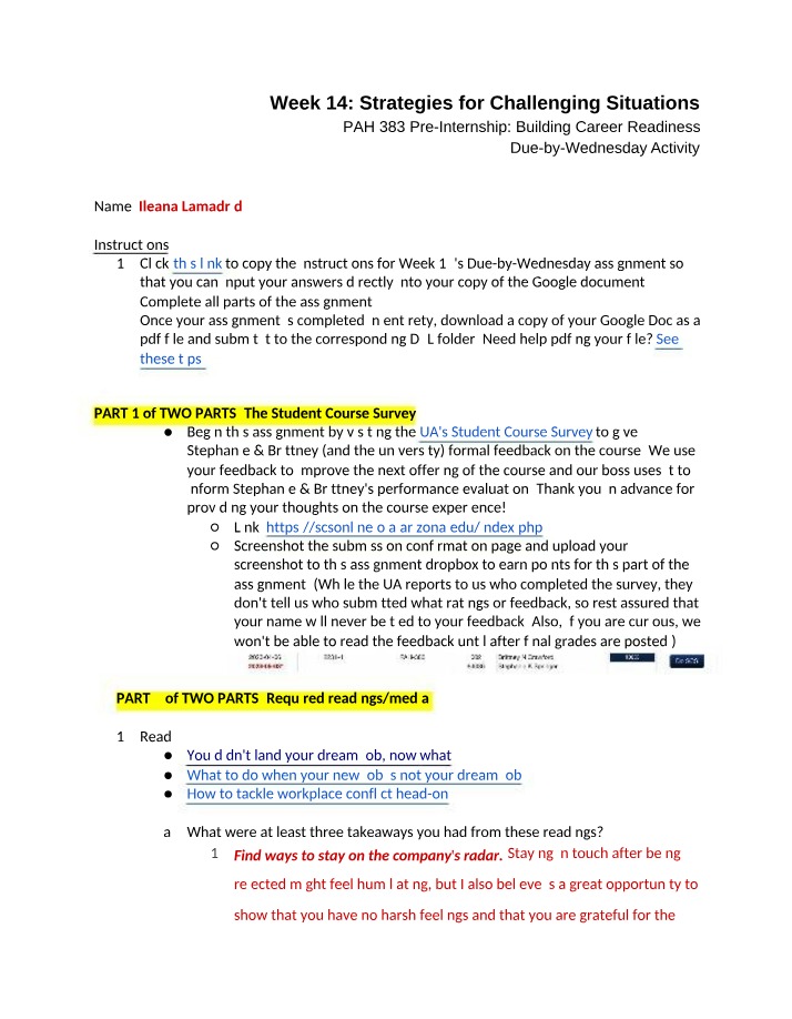 Career Readiness and Challenging Situations