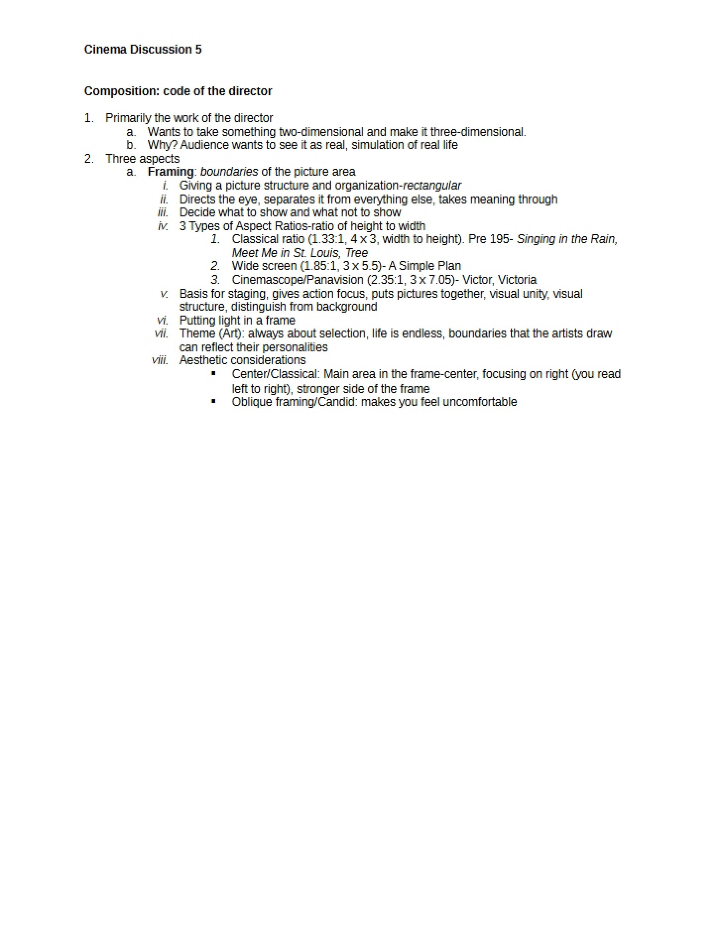Director's Code Composition