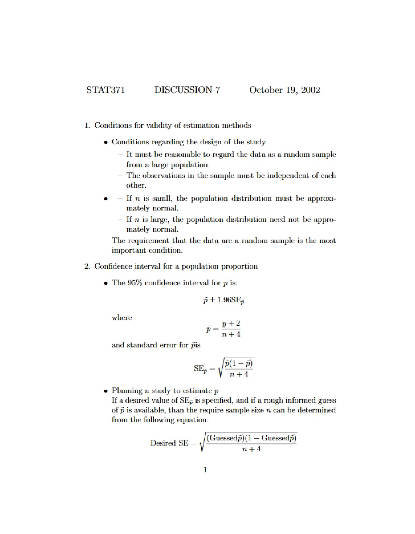 Discussion 7 (STAT 371)