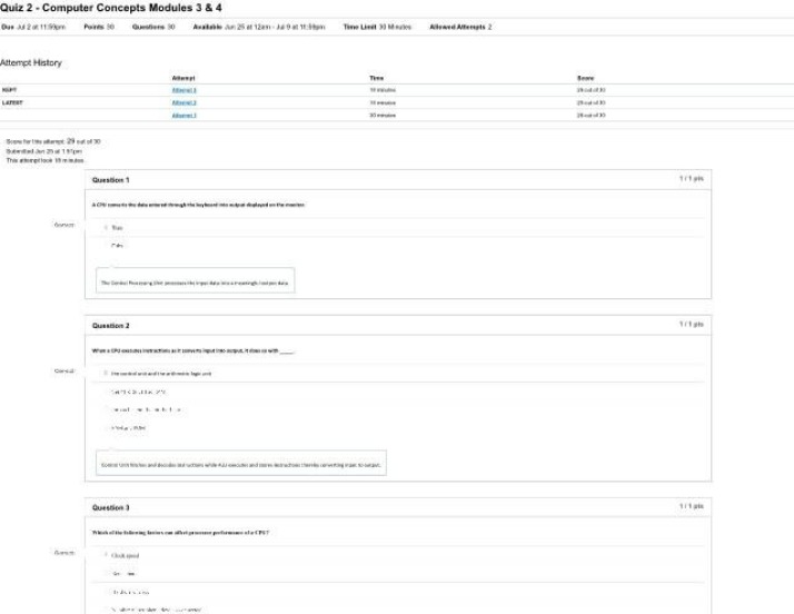 Quiz 2 - Computer Concepts Modules 3 and 4