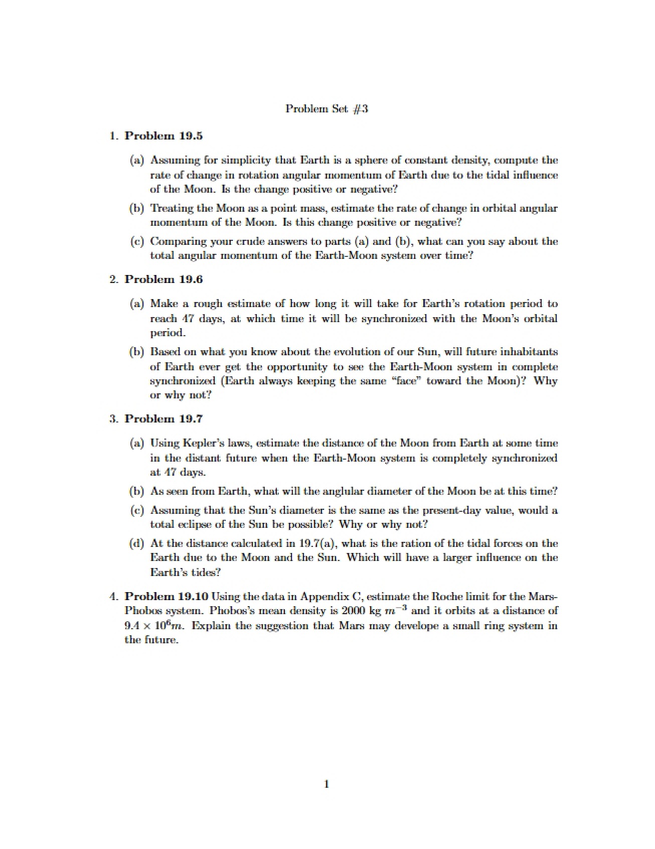 Problem Set 2 for Astronomy 7B