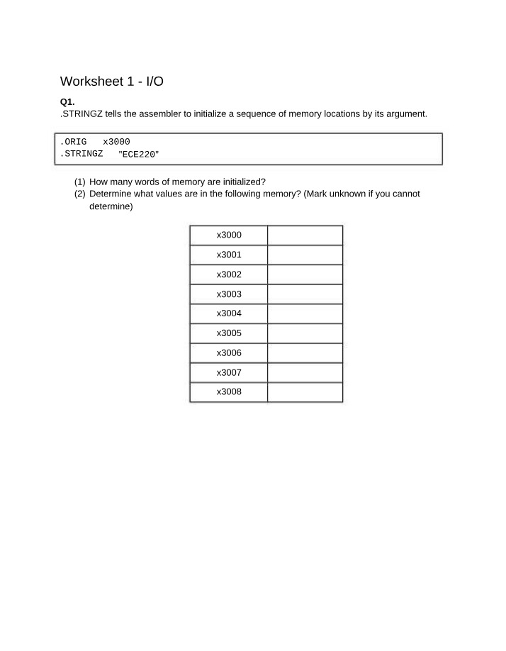 ECE220 - Lecture 1 Worksheet