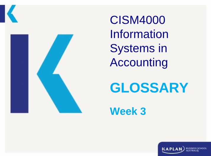 Week 3 Glossary - CISM4000
