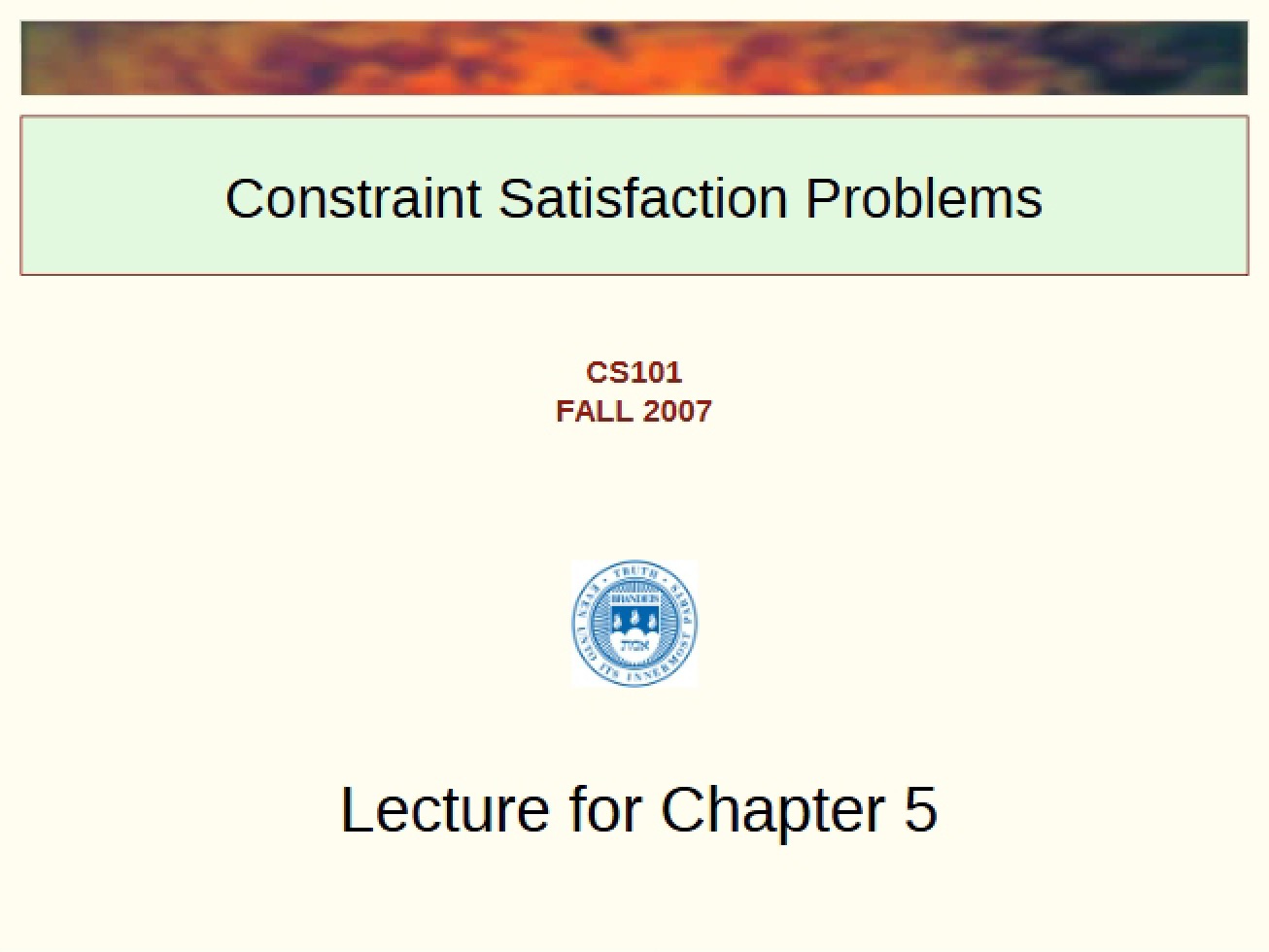Artificial Intelligence Lecture Chapter 5