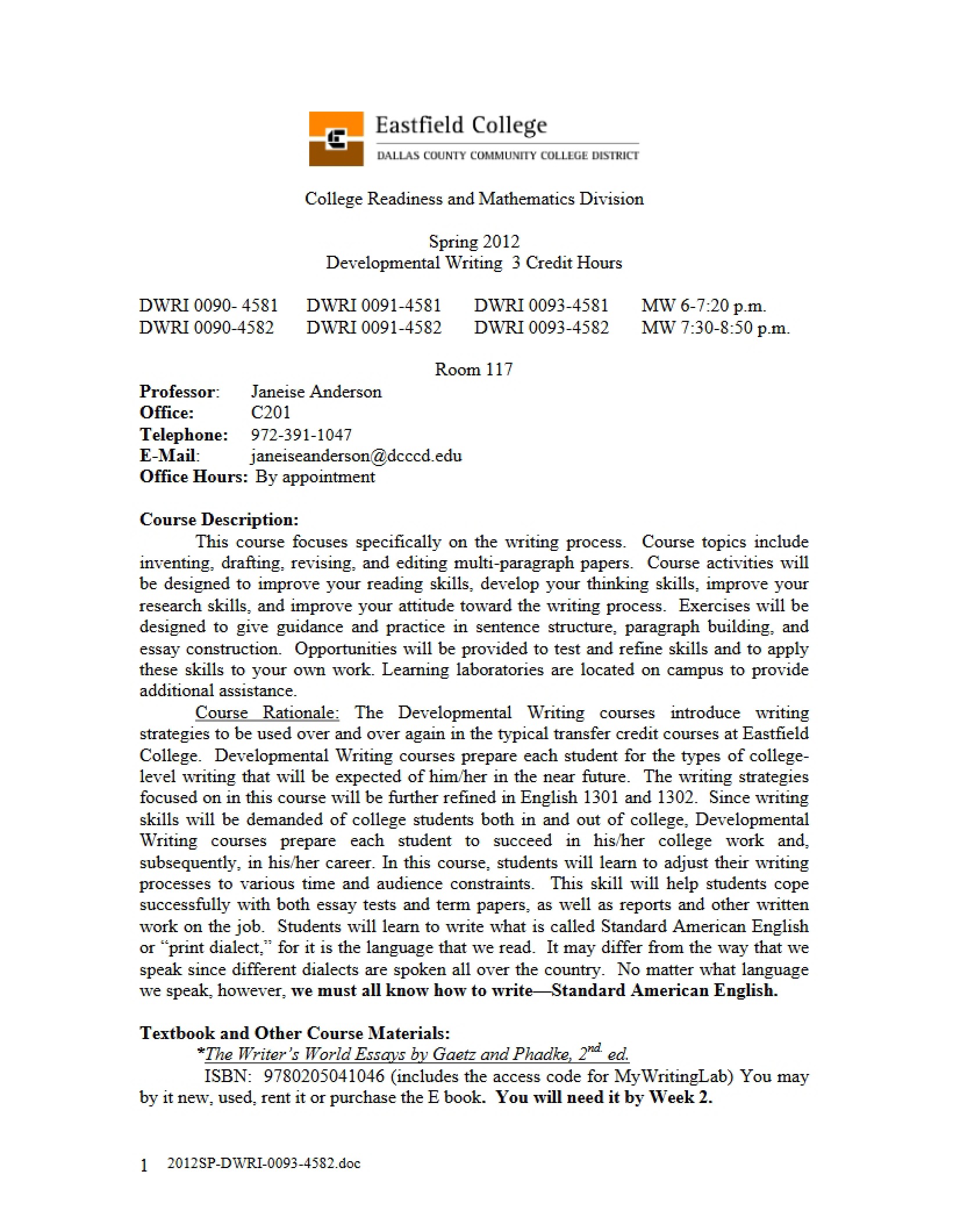 Syllabus - 10 Pages