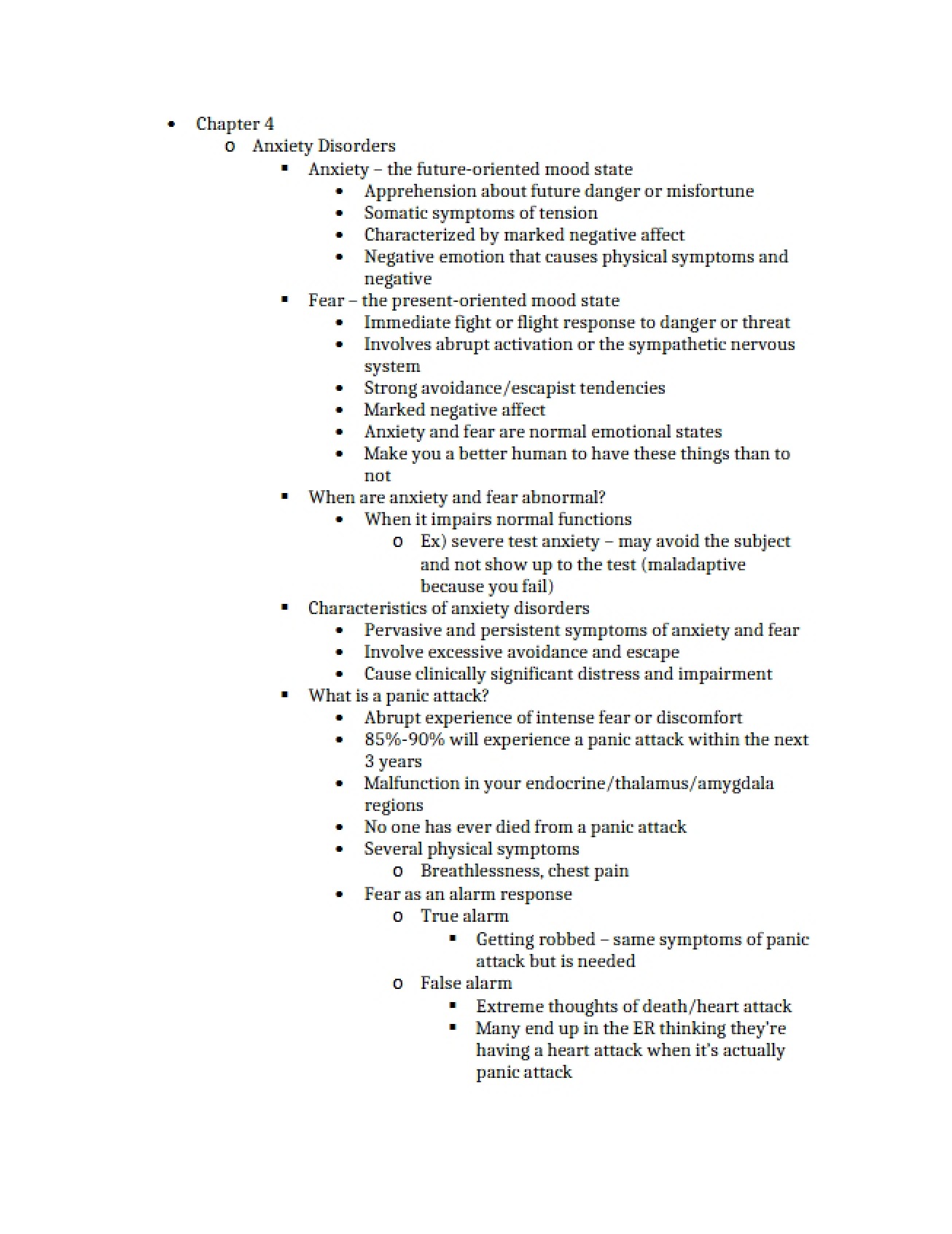 Fourth Chapter of Abnormal Psychology