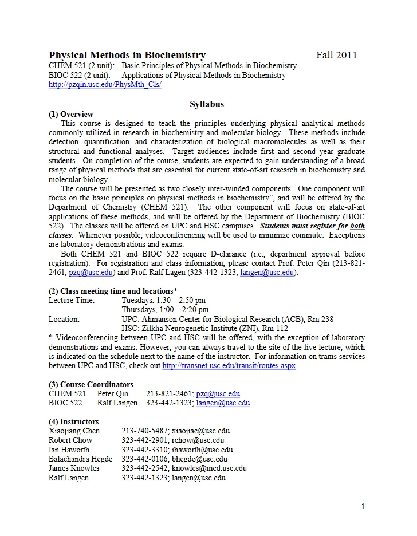 Course Syllabus