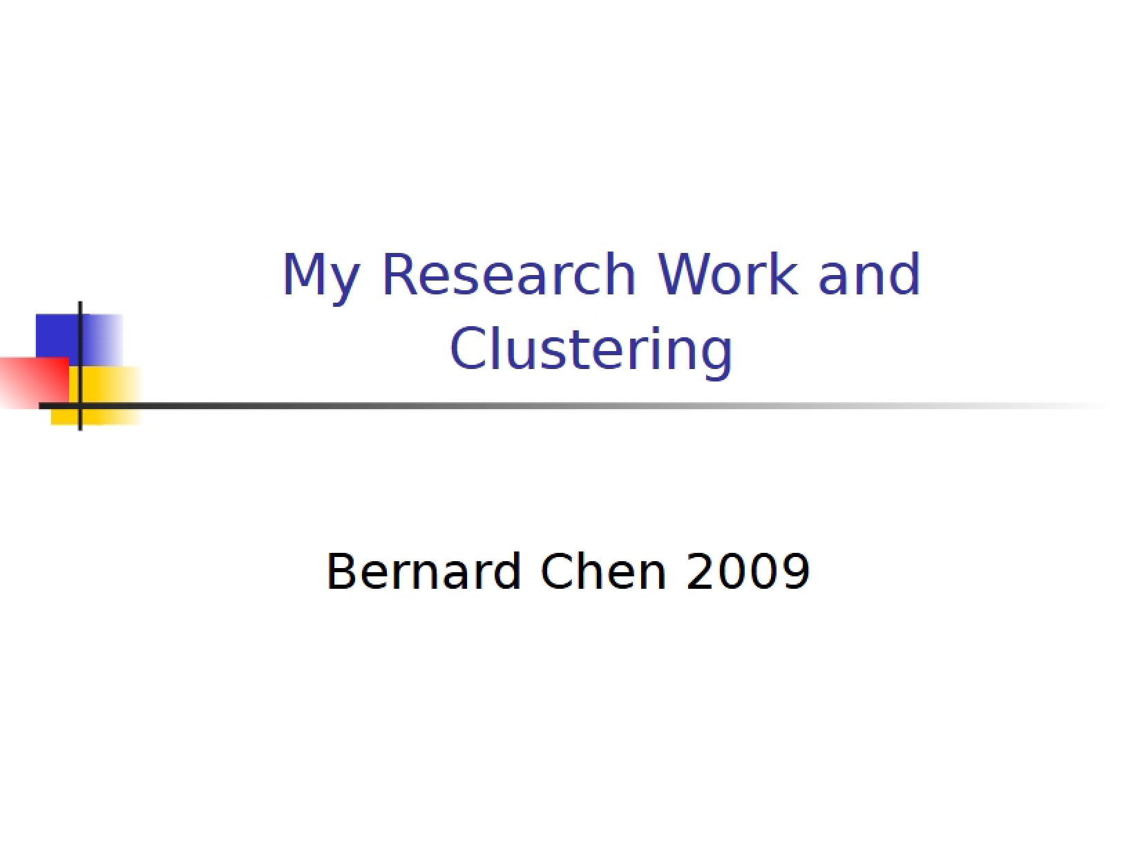 Clustering and Research