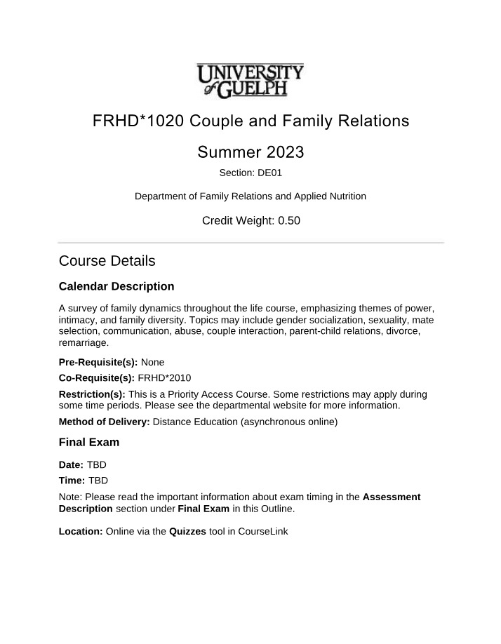 FRHD1020 S23 Course Outline