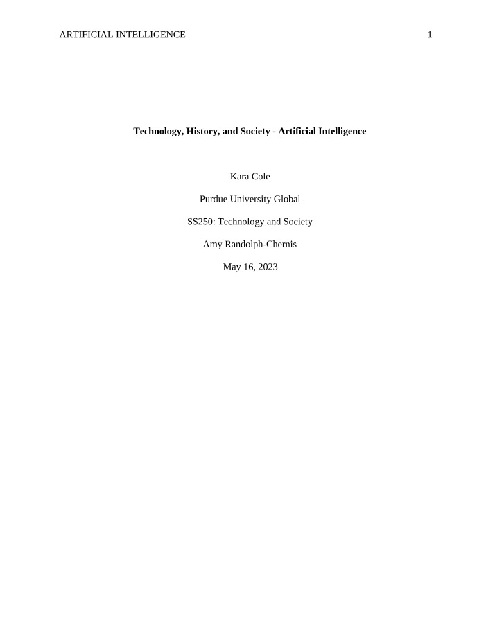 Artificial Intelligence Impact on Society