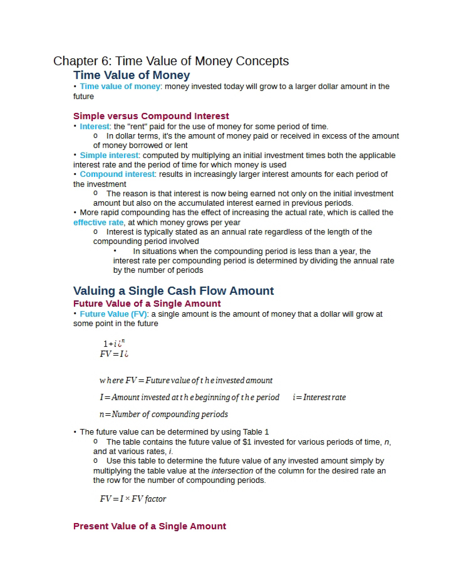 Time Value of Money Applications (Ch 6)
