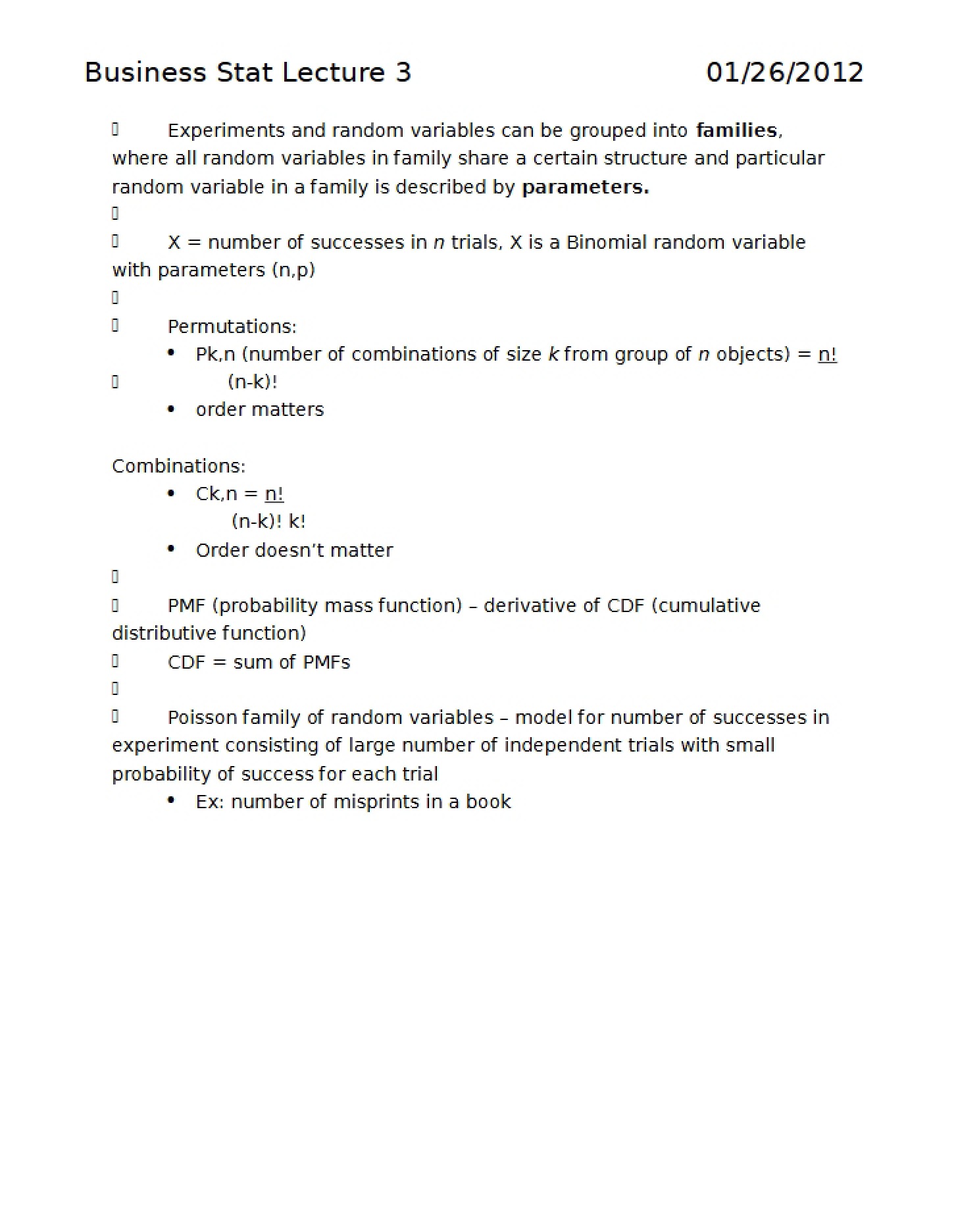 Lecture 3 Business Statistics