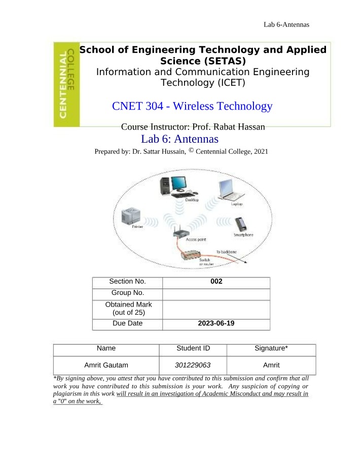 Antennas - Lab 6