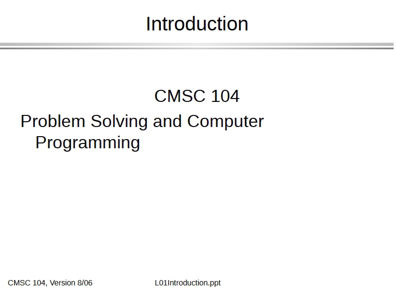 Computer Programming Lecture Notes