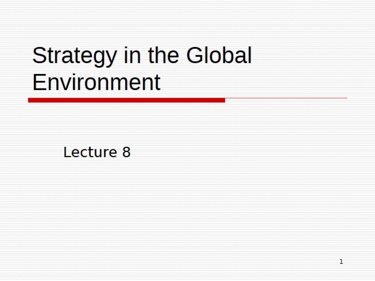 Global Environmental Strategy