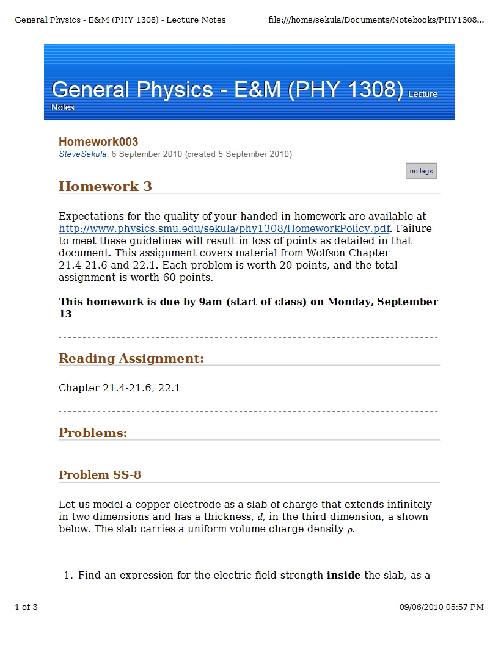 Physics Problem Set