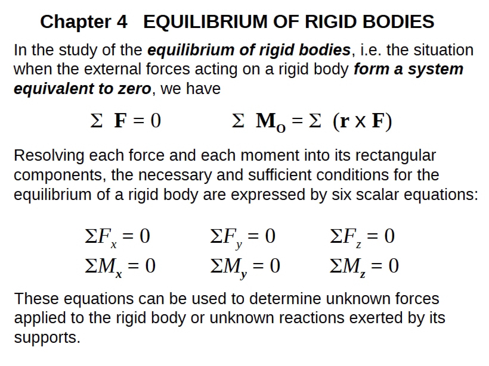 Rigid Body Equilibrium