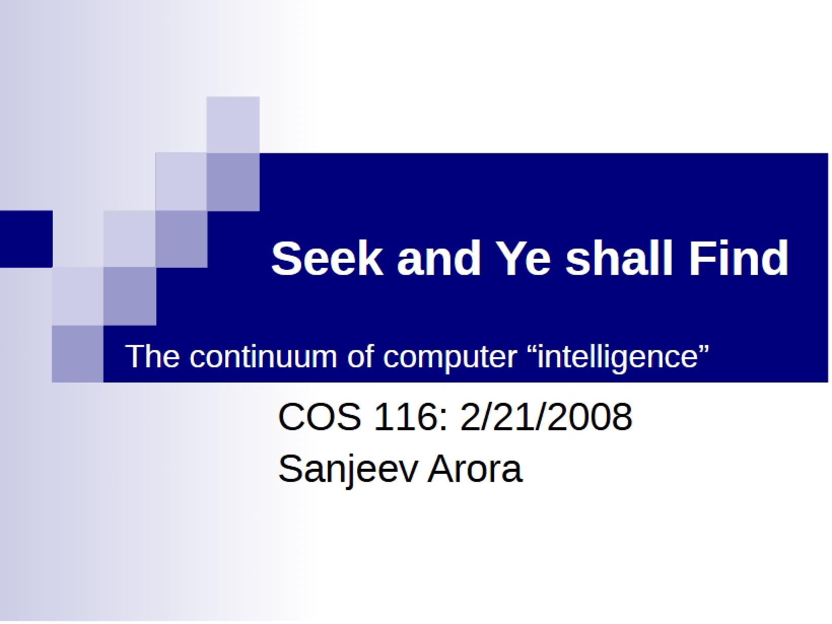 Computational Universe Class Lecture (6)