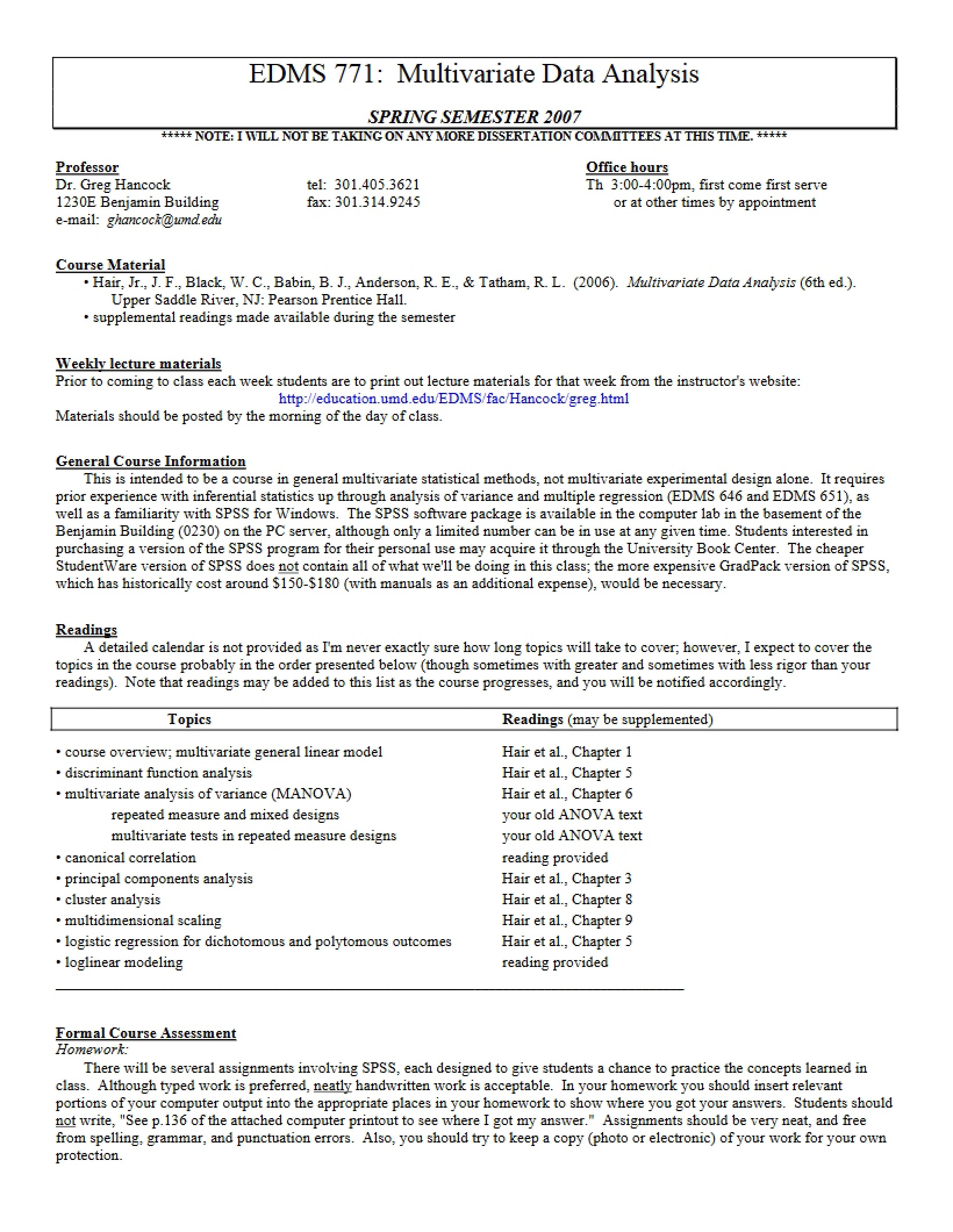 Syllabus for EDMS 771