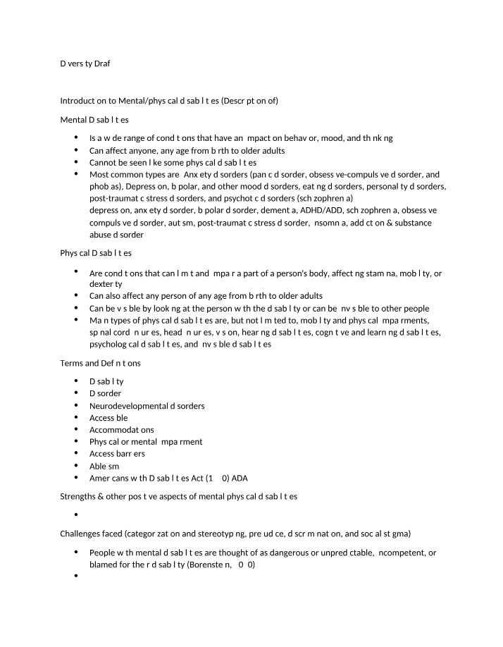 Social Psychology Diversity Draft