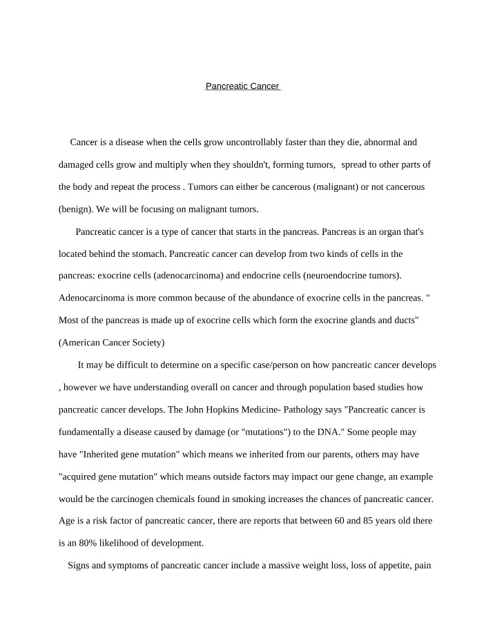 BIO 230 Cancer Report