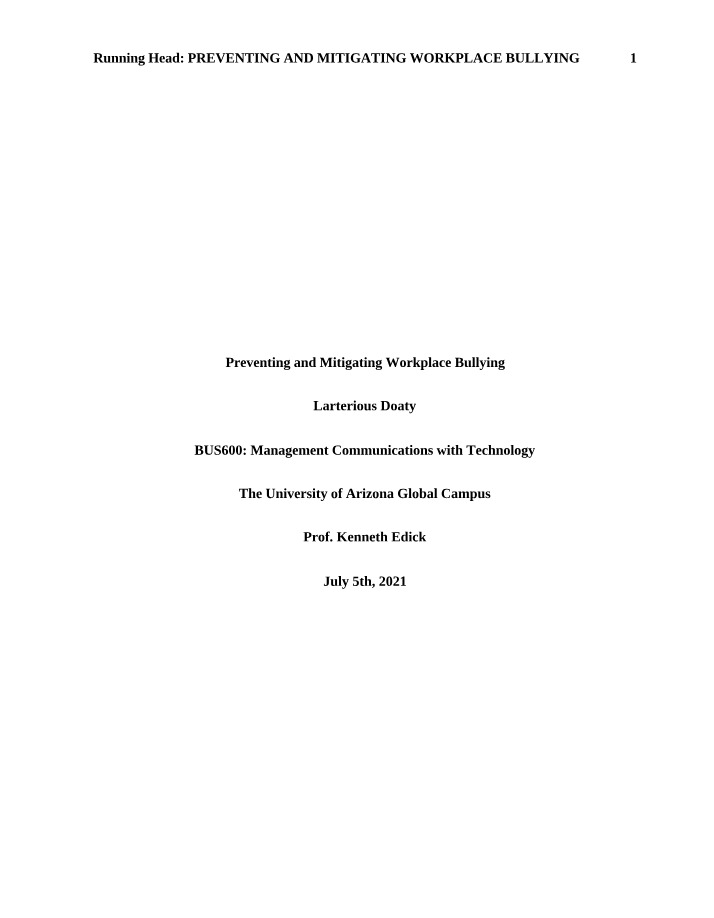 Strategies for Preventing and Mitigating Workplace Bullying