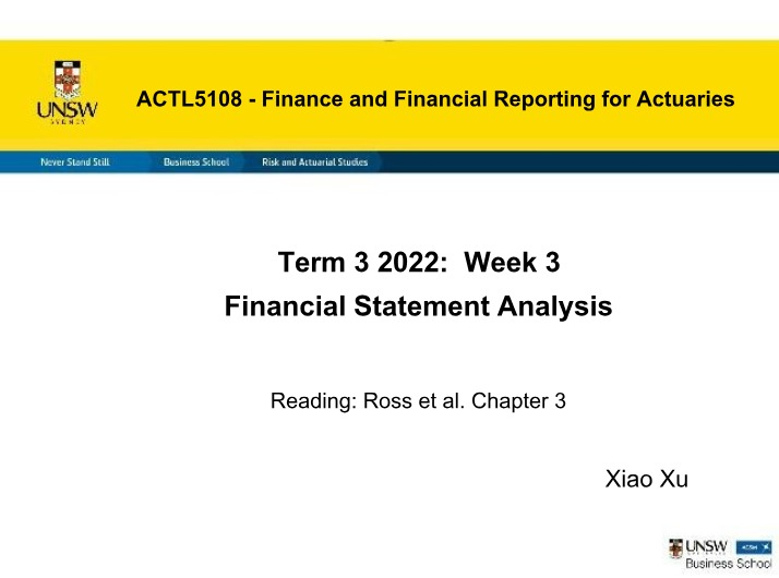 ACTL5108 - Week 3 Lecture